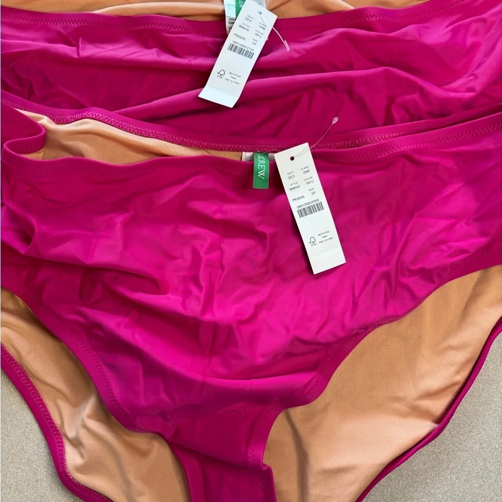 J. Crew Magenta High Waist High Leg Bikini Bottom NWT